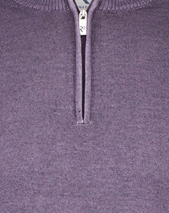 100% merino wollen trui met rits 064 - Purple