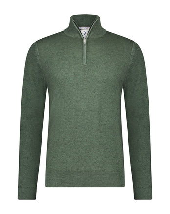 Cardigan zippé 100% laine mérinos 070 - Dark green