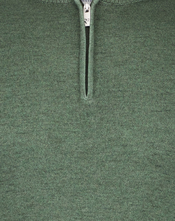 Cardigan zippé 100% laine mérinos 070 - Dark green