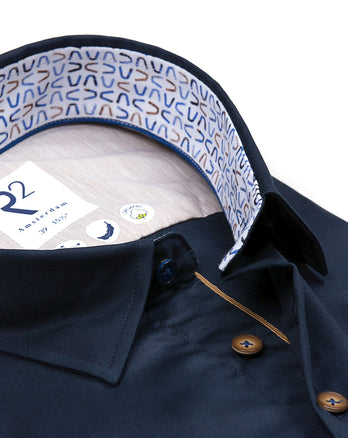 2 PLY Bio-Baumwollhemd 010 - Navy