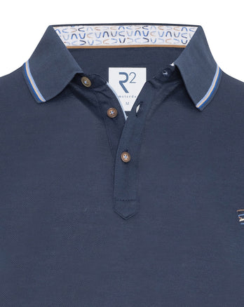 Merzerisierter Piqué-Baumwolle Poloshirt 010 - Navy
