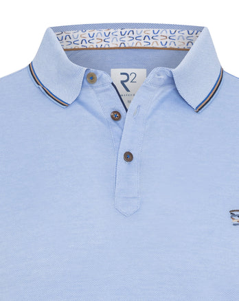Merzerisierter Piqué-Baumwolle Poloshirt 018 - Light blue