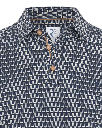 E-Bike-Lampen-Print Piqué-Poloshirt 010 - Navy