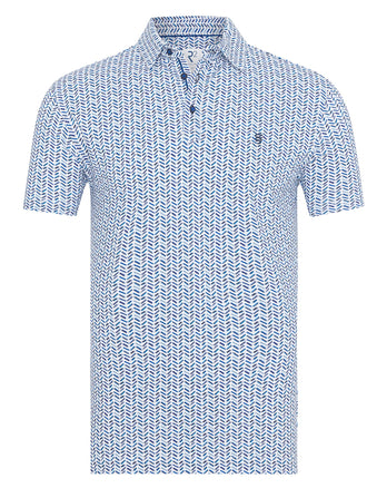 Polo piqué imprimé batterie E-bike 014 - Blue