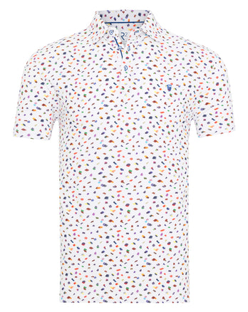 Mehrfarbig bedrucktes Piqué-Poloshirt 073 - Multicolour