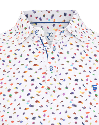 Mehrfarbig bedrucktes Piqué-Poloshirt 073 - Multicolour