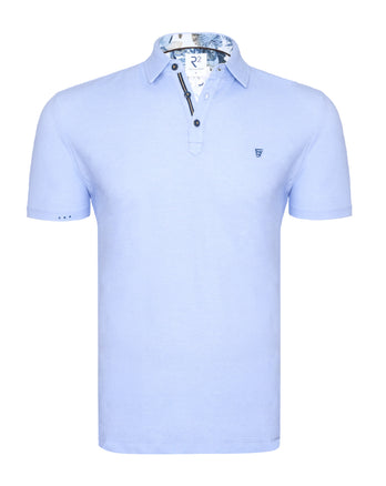 Polo en piqué 018 - Light blue