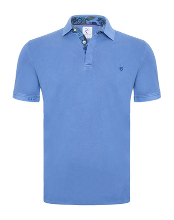Polo en coton bio teinté dans la masse 012 - Cobalt