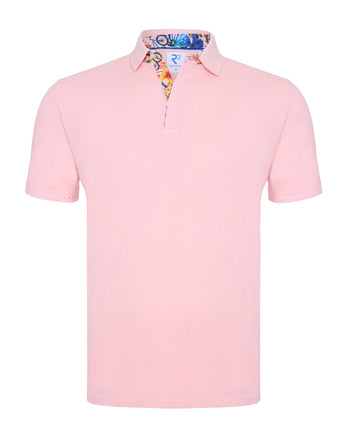 Polo en coton bio teinté dans la masse 088 - Light pink