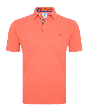 Polo en coton bio teinté dans la masse 095 - Orange