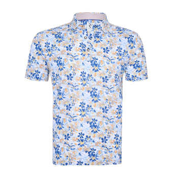 Travel Polo Blümendruck 014 - Blue