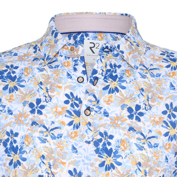 Travel Polo Blümendruck 014 - Blue