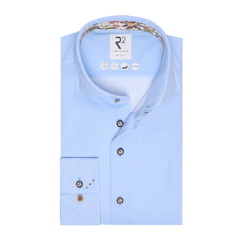 Travel shirt piqué 018 - Light blue
