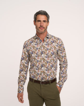 Chemise à piquet en maille à imprimé floral 073 - Multicolour
