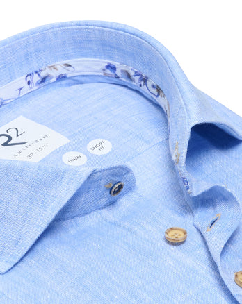 Chemise en lin 018 - Light blue