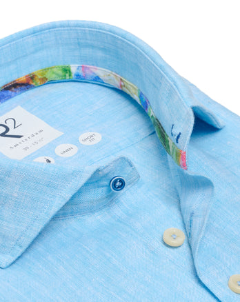 Linnen overhemd 076 - Aqua