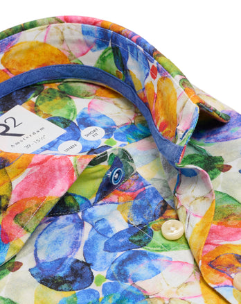 Blumendruck Leinenmischung Hemd 073 - Multicolour