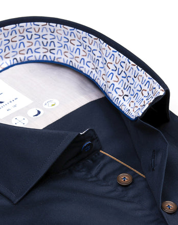 2 PLY Bio-Baumwollhemd 010 - Navy