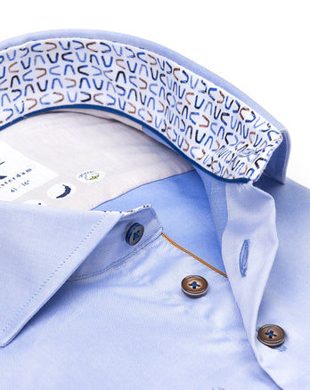 2 PLY Bio-Baumwollhemd 018 - Light blue