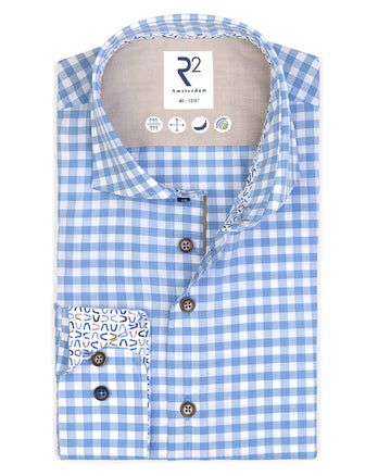 Chemise en mélange de tencel à carreaux 014 - Blue