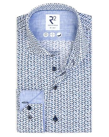 Chemise en coton imprimée de la batterie d'un vélo électrique 014 - Blue