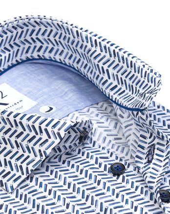 Chemise en coton imprimée de la batterie d'un vélo électrique 014 - Blue