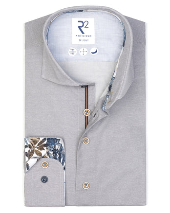 Chemise stretch imprimée Dobby-look 028 - Grey