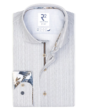 Chemise en stretch rayé 028 - Grey