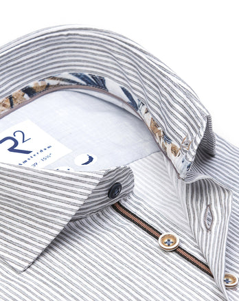 Chemise en stretch rayé 028 - Grey