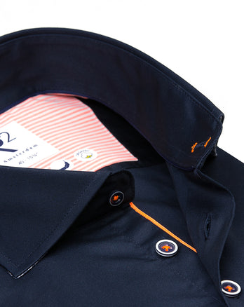 2 PLY Bio-Baumwollhemd 010 - Navy