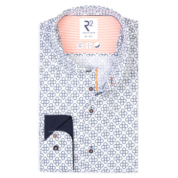 Bicycle chain print cotton shirt 010 - Navy