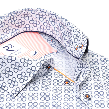 Bicycle chain print cotton shirt 010 - Navy