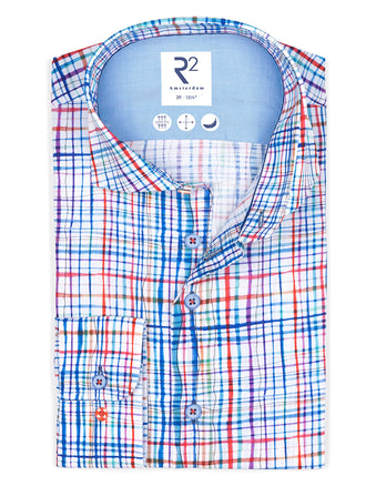 Multicolour ruit katoenen overhemd 073 - Multicolour