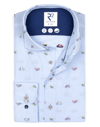 Fil Coupé-Fahrrad-Baumwollhemd 018 - Light blue