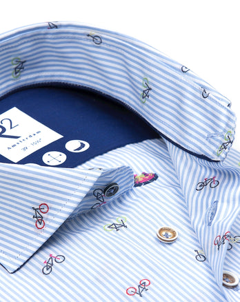 Fil Coupé-Fahrrad-Baumwollhemd 018 - Light blue