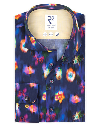 Chemise en stretch imprimé floral 073 - Multicolour