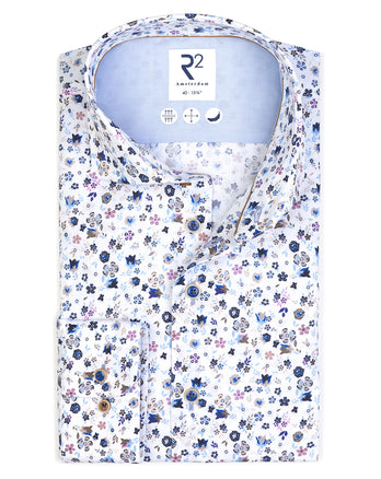 Chemise en stretch imprimé floral 073 - Multicolour