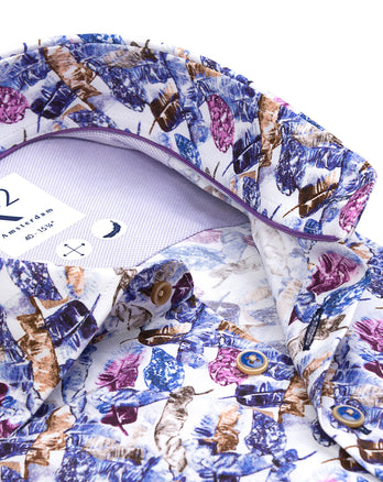 Chemise en stretch imprimé floral 073 - Multicolour