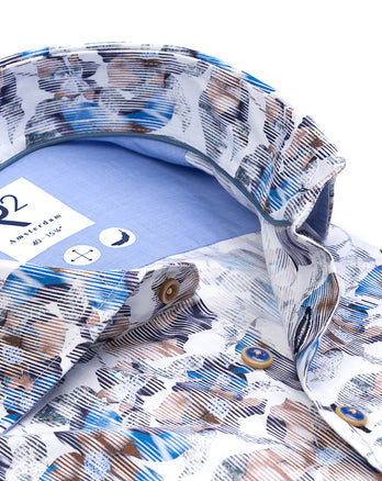 Chemise en stretch imprimé floral 073 - Multicolour