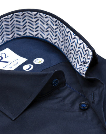 2 PLY Bio-Baumwollhemd 010 - Navy