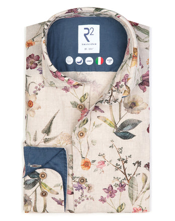Bloemenprint linnen overhemd 073 - Multicolour