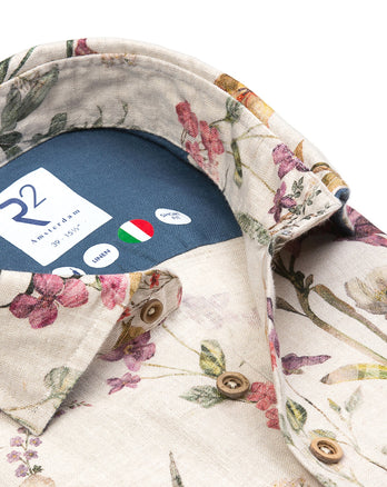 Bloemenprint linnen overhemd 073 - Multicolour