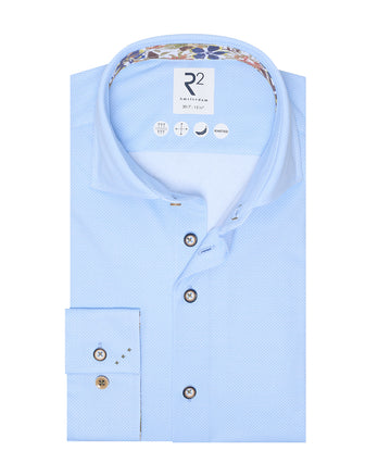 Manches extra longues. Chemise à piquet en tricot 018 - Light blue