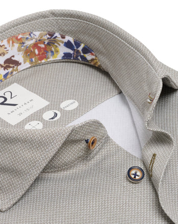 Manches extra longues. Chemise à piquet en tricot 074 - Green