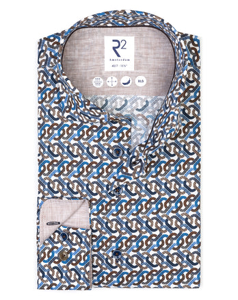 Extra long sleeves. Bike chain stretch shirt 014 - Blue