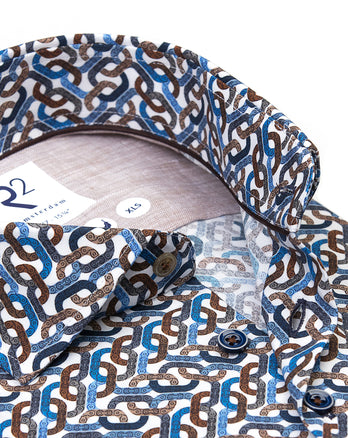 Extra long sleeves. Bike chain stretch shirt 014 - Blue