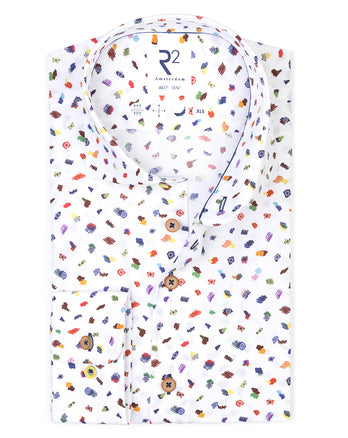 Manches extra longues. Chemise en coton imprimée 073 - Multicolour