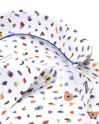 Manches extra longues. Chemise en coton imprimée 073 - Multicolour