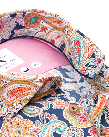 Manches extra longues. Chemise en stretch imprimé chachemire 073 - Multicolour