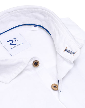 Kids linen blend shirt 004 - White
